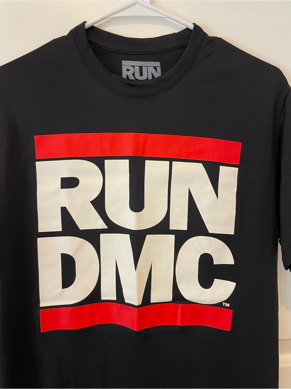 RUN DMC Black Graphic Tee with Red and White Logo